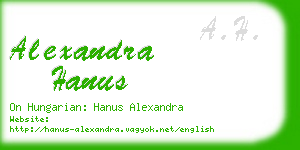 alexandra hanus business card